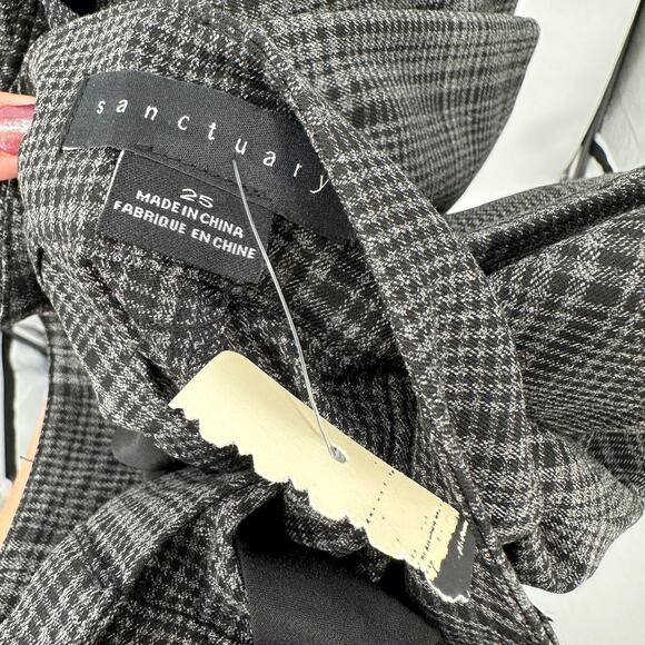 SANCTUARY NWT Evereve Chcarcoal Plaid Soho Trouser Pant // 25 - Picture 11 of 11